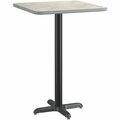 Lancaster Table & Seating LT 30 x 30'' Reversible White/Slate Gray Bar Height Table Kit - 22'' Plate 349G30SS222B